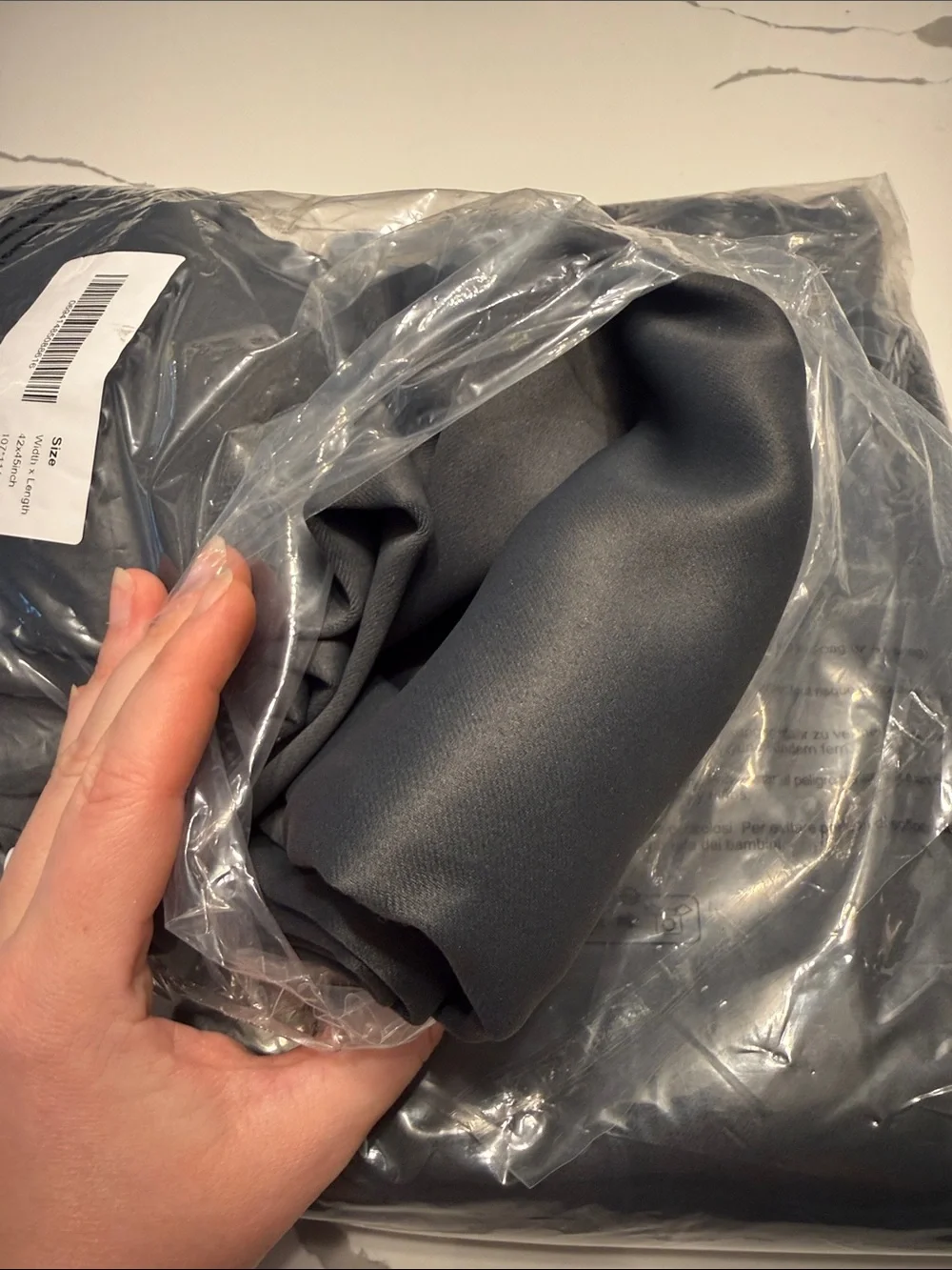 Deconovo Set of 2 Dark Grey Grommet Top Curtains 42” x 45” NEW